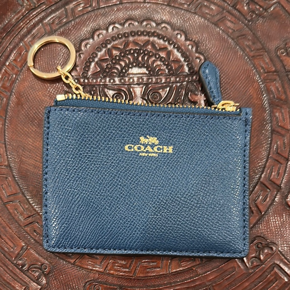Coach Blue Leather Coin Pouch